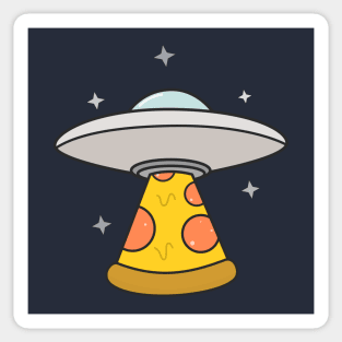 Kawai Cute UFO Pizza T-Shirt Sticker